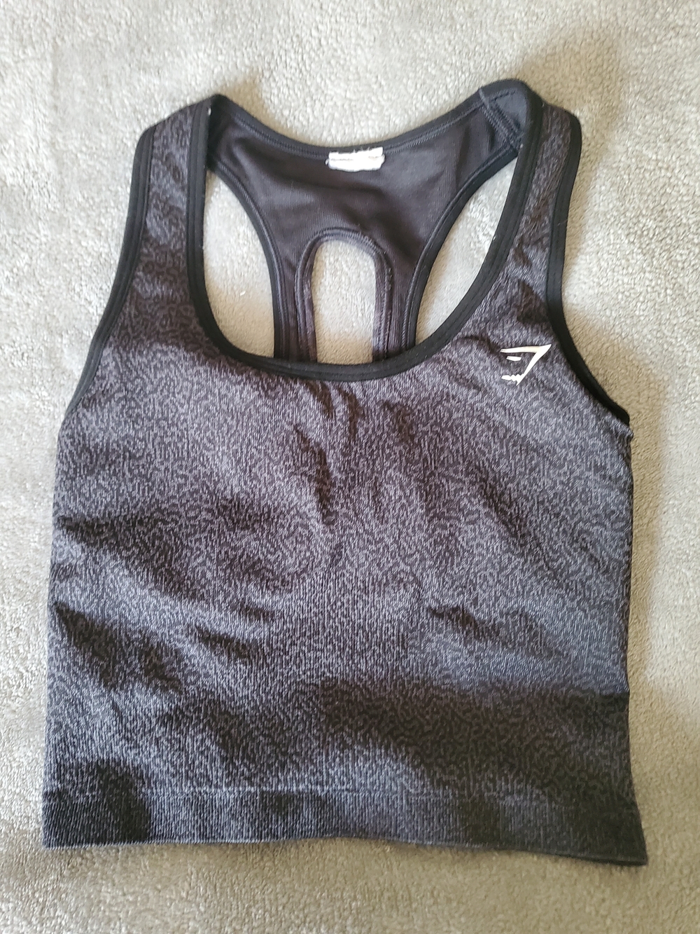Gymshark Black Textured Seamless Racerback Sports Bra